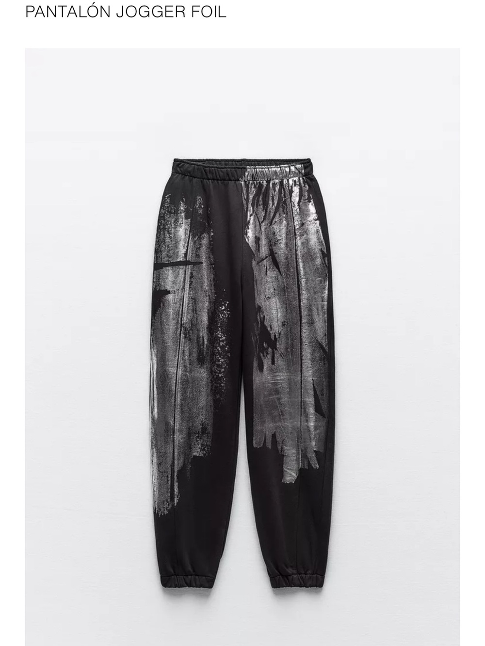 ZARA Black Jogger Foil Paint Pants